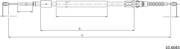 Cabor 10.6043 - Тросик, cтояночный тормоз autosila-amz.com