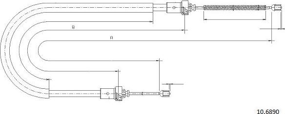 Cabor 10.6890 - Тросик, cтояночный тормоз autosila-amz.com