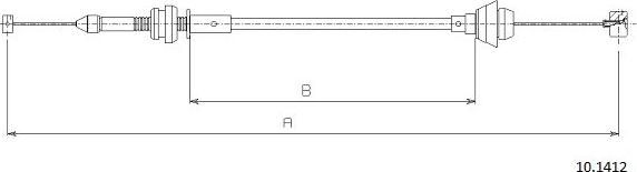 Cabor 10.1412 - Тросик газа autosila-amz.com