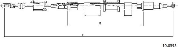 Cabor 10.8593 - Тросик, cтояночный тормоз autosila-amz.com