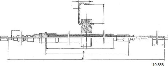 Cabor 10.858 - Тросик, cтояночный тормоз autosila-amz.com