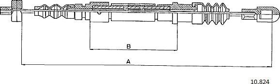Cabor 10.824 - Тросик, cтояночный тормоз autosila-amz.com