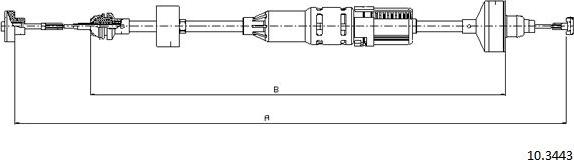 Cabor 10.3443 - Трос, управление сцеплением autosila-amz.com