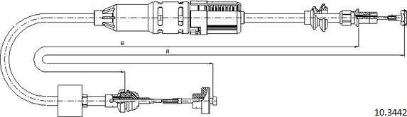 Cabor 10.3442 - Трос, управление сцеплением autosila-amz.com