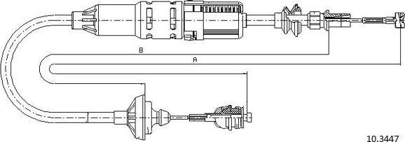 Cabor 10.3447 - Трос, управление сцеплением autosila-amz.com