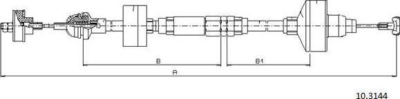 Cabor 10.3144 - Трос, управление сцеплением autosila-amz.com