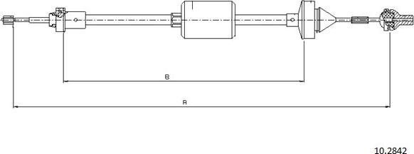 Cabor 10.2842 - Трос, управление сцеплением autosila-amz.com