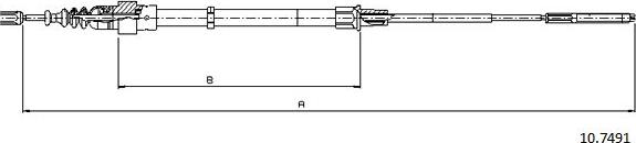 Cabor 10.7491 - Тросик, cтояночный тормоз autosila-amz.com