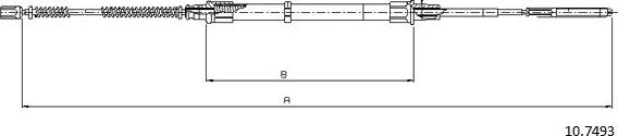 Cabor 10.7493 - Тросик, cтояночный тормоз autosila-amz.com