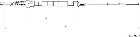 Cabor 10.7492 - Тросик, cтояночный тормоз autosila-amz.com