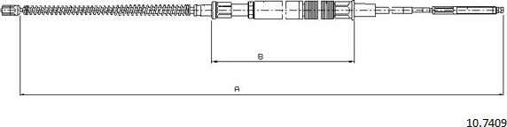 Cabor 10.7409 - Тросик, cтояночный тормоз autosila-amz.com