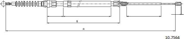 Cabor 10.7564 - Тросик, cтояночный тормоз autosila-amz.com