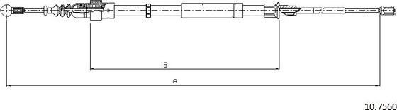 Cabor 10.7560 - Тросик, cтояночный тормоз autosila-amz.com