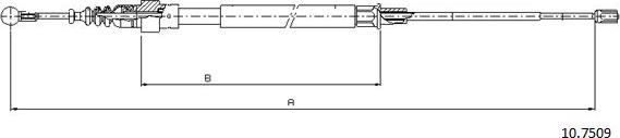 Cabor 10.7509 - Тросик, cтояночный тормоз autosila-amz.com
