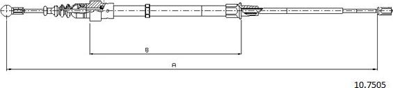 Cabor 10.7505 - Тросик, cтояночный тормоз autosila-amz.com
