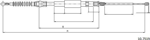 Cabor 10.7519 - Тросик, cтояночный тормоз autosila-amz.com