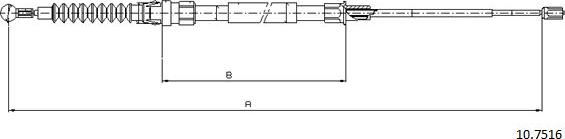 Cabor 10.7516 - Тросик, cтояночный тормоз autosila-amz.com