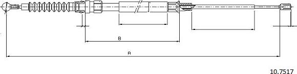 Cabor 10.7517 - Тросик, cтояночный тормоз autosila-amz.com