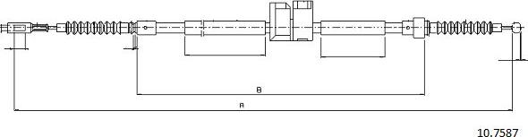 Cabor 10.7587 - Тросик, cтояночный тормоз autosila-amz.com