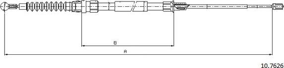 Cabor 10.7626 - Тросик, cтояночный тормоз autosila-amz.com