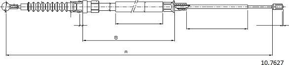 Cabor 10.7627 - Тросик, cтояночный тормоз autosila-amz.com