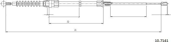 Cabor 10.7141 - Тросик, cтояночный тормоз autosila-amz.com