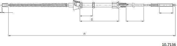 Cabor 10.7136 - Тросик, cтояночный тормоз autosila-amz.com