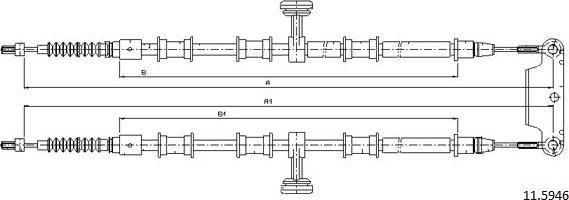 Cabor 11.5946 - Тросик, cтояночный тормоз autosila-amz.com