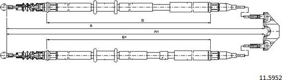 Cabor 11.5952 - Тросик, cтояночный тормоз autosila-amz.com