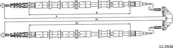 Cabor 11.5938 - Тросик, cтояночный тормоз autosila-amz.com