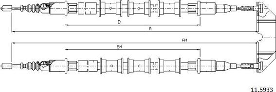 Cabor 11.5933 - Тросик, cтояночный тормоз autosila-amz.com