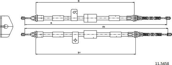 Cabor 11.5458 - Тросик, cтояночный тормоз autosila-amz.com