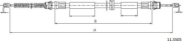 Cabor 11.5505 - Тросик, cтояночный тормоз autosila-amz.com