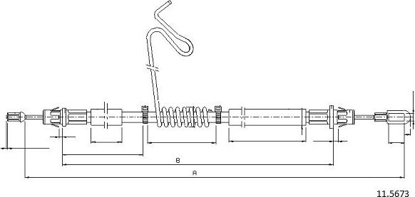 Cabor 11.5673 - Тросик, cтояночный тормоз autosila-amz.com