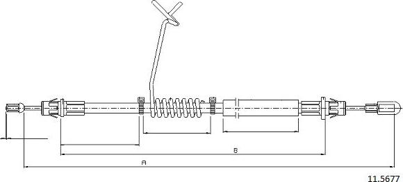 Cabor 11.5677 - Тросик, cтояночный тормоз autosila-amz.com