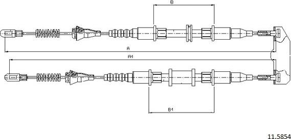 Cabor 11.5854 - Тросик, cтояночный тормоз autosila-amz.com