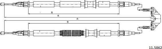 Cabor 11.5862 - Тросик, cтояночный тормоз autosila-amz.com