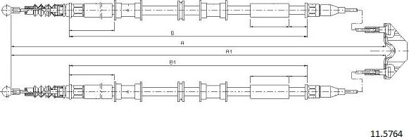 Cabor 11.5764 - Тросик, cтояночный тормоз autosila-amz.com