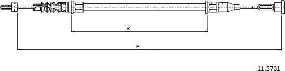 Cabor 11.5761 - Тросик, cтояночный тормоз autosila-amz.com