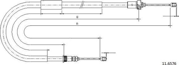 Cabor 11.6576 - Тросик, cтояночный тормоз autosila-amz.com