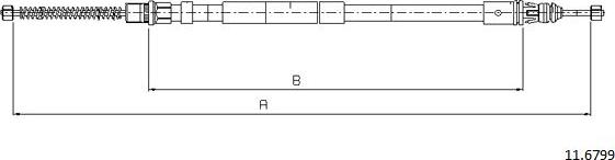 Cabor 11.6799 - Тросик, cтояночный тормоз autosila-amz.com