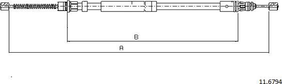 Cabor 11.6794 - Тросик, cтояночный тормоз autosila-amz.com