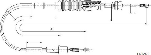 Cabor 11.1243 - Тросик газа autosila-amz.com