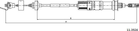 Cabor 11.3924 - Трос, управление сцеплением autosila-amz.com