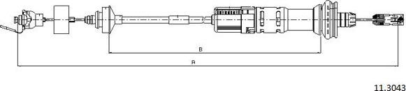 Cabor 11.3043 - Трос, управление сцеплением autosila-amz.com