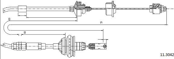 Cabor 11.3042 - Трос, управление сцеплением autosila-amz.com
