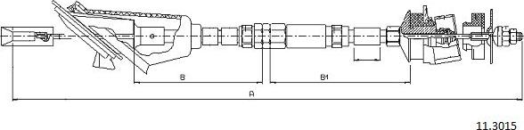 Cabor 11.3015 - Трос, управление сцеплением autosila-amz.com