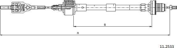Cabor 11.2533 - Трос, управление сцеплением autosila-amz.com