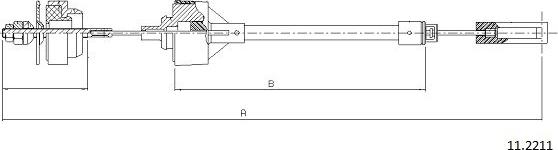Cabor 11.2211 - Трос, управление сцеплением autosila-amz.com