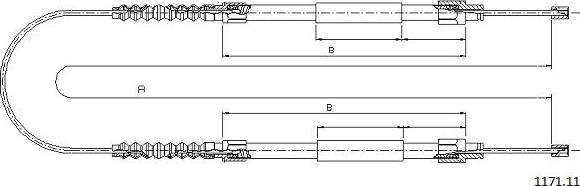 Cabor 1171.11 - Тросик, cтояночный тормоз autosila-amz.com